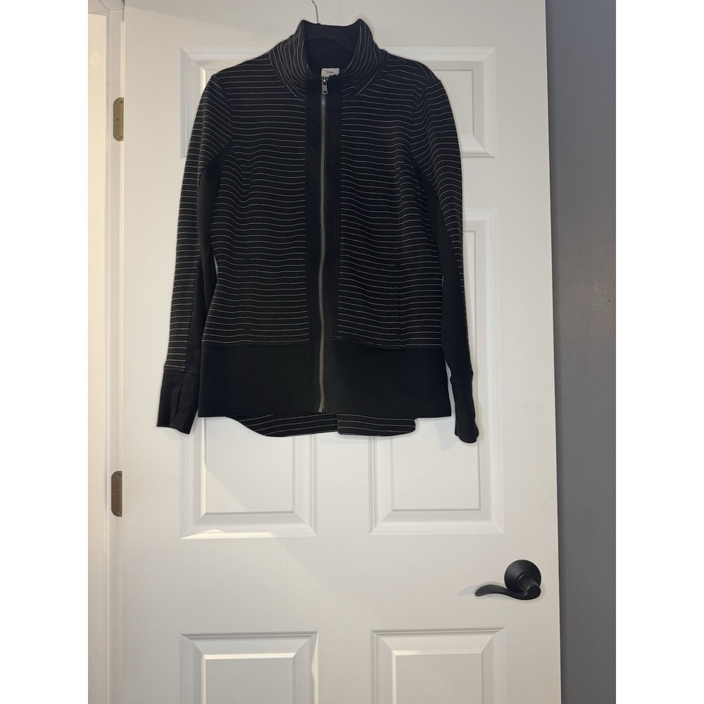 Cabi Athletic Spring Sport High Mock Neck Full Zip Track Leisure Jacket Medium